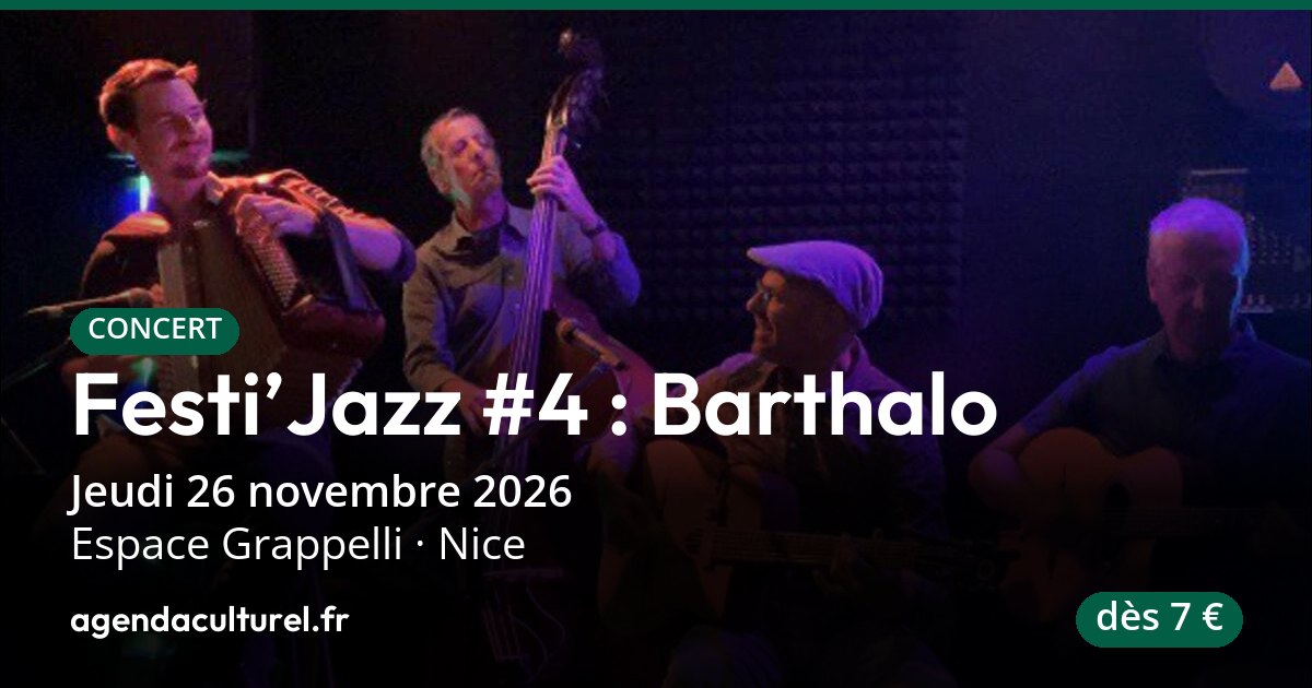 Festi’Jazz #4 : Barthalo à Nice le 26 novembre 2026