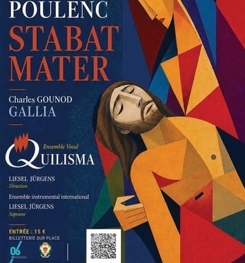 Stabat Mater de Francis Poulenc et Gallia de Gounod : deux œuvres lumineuses inspirées par le deuil. Par l’ensemble vocal Quilisma Nice, dirigé par Liesel Jürgens