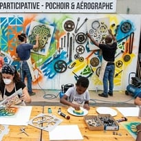 L'Atelier des Archanges : fresque participative et ateliers pochoirs