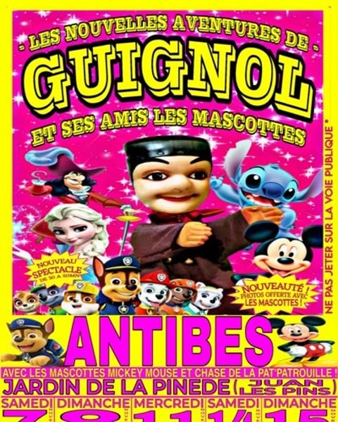 Les nouvelles aventures de Guignol et ses amis les mascottes à Antibes