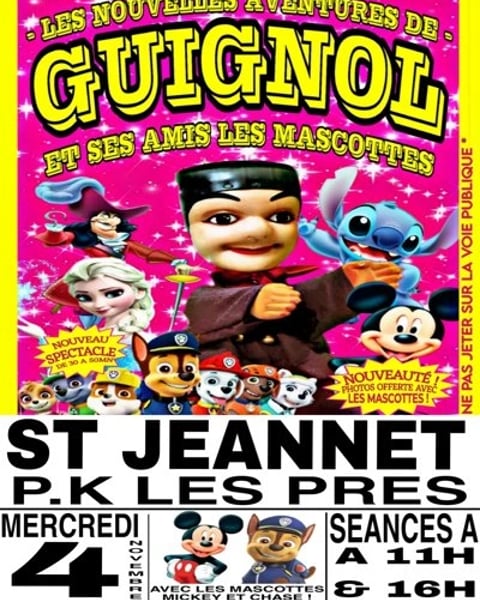 Les nouvelles aventures de Guignol et ses amis les mascottes à Saint-Jeannet !